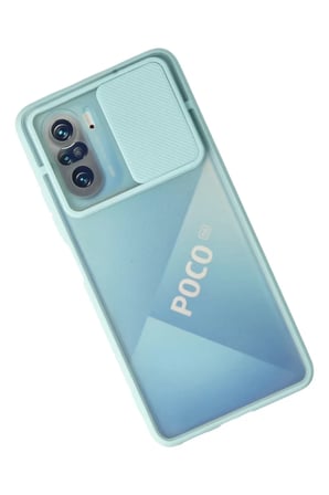 Newface Xiaomi Poco F3 Kılıf Palm Buzlu Kamera Sürgülü Silikon - Turkuaz