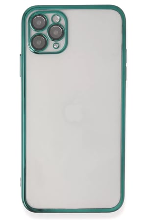 Newface Apple iPhone 11 Pro Max Kılıf Razer Lensli Silikon - Yeşil