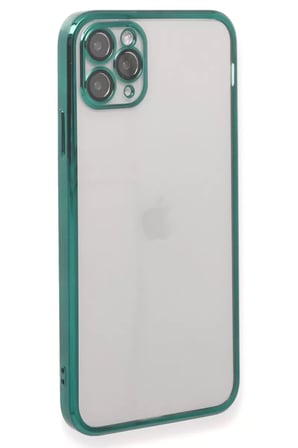 Newface Apple iPhone 11 Pro Max Kılıf Razer Lensli Silikon - Yeşil