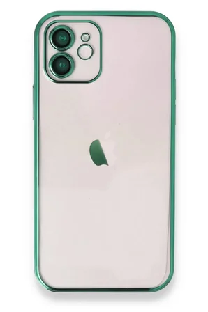 Newface Apple iPhone 12 Kılıf Razer Lensli Silikon - Yeşil