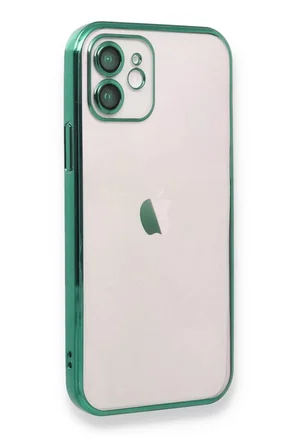 Newface Apple iPhone 12 Kılıf Razer Lensli Silikon - Yeşil