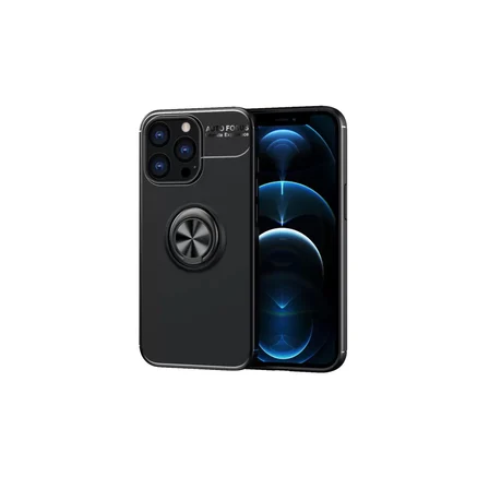Newface Apple iPhone 13 Pro Kılıf Range Yüzüklü Silikon - Siyah