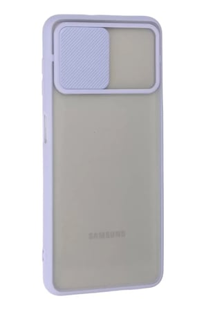 Newface Samsung Galaxy A22 Kılıf Palm Buzlu Kamera Sürgülü Silikon - Lila
