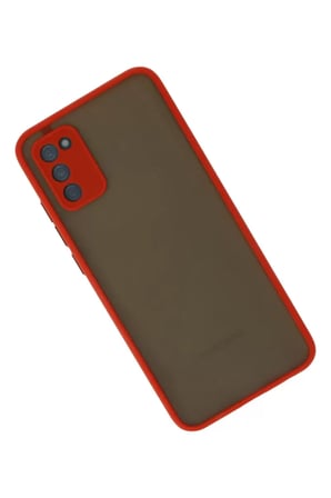 Newface Samsung Galaxy A03S Kılıf Montreal Silikon Kapak - Kırmızı