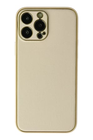 Newface Apple iPhone 13 Pro Kılıf Coco Deri Silikon Kapak - Gold