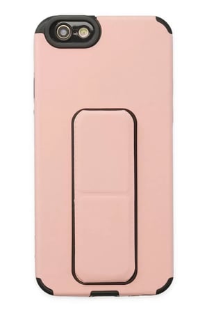 Newface Apple iPhone 6 Kılıf Mega Standlı Silikon - Pudra