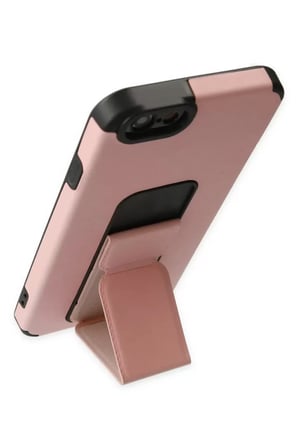 Newface Apple iPhone 6 Kılıf Mega Standlı Silikon - Pudra