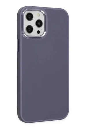 Newface Apple iPhone 12 Pro Max Kılıf Asya Deri Silikon - Mor