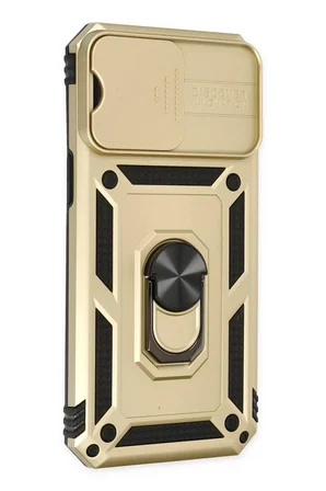 Newface Apple iPhone 14 Pro Kılıf Pars Lens Yüzüklü Silikon - Gold