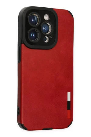Newface Apple iPhone 14 Pro Kılıf Loop Deri Silikon - Kırmızı
