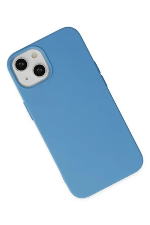 Newface Apple iPhone 14 Plus Kılıf Nano içi Kadife Silikon - Mavi