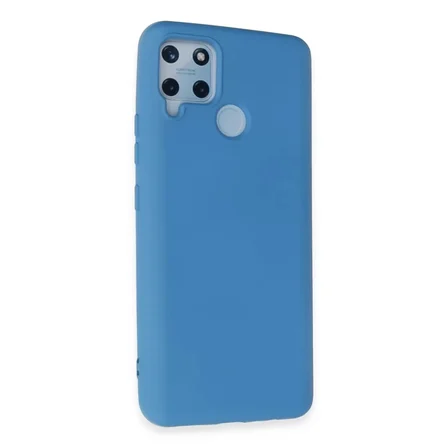 Newface Realme C15 Kılıf Nano içi Kadife Silikon - Mavi