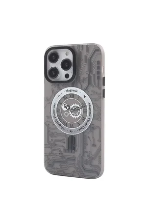Newface Apple iPhone 14 Pro Max Kılıf Apollo Magneticsafe Desenli Kapak - Apollo Siyah - 1