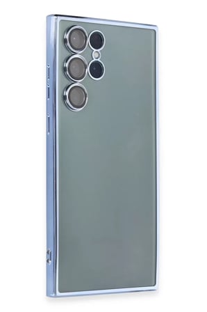 Newface Samsung Galaxy S22 Ultra Kılıf Razer Lensli Silikon - Açık Mavi
