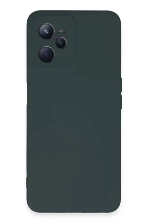 Newface Realme C35 Kılıf Nano içi Kadife Silikon - Koyu Yeşil