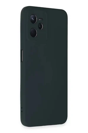 Newface Realme C35 Kılıf Nano içi Kadife Silikon - Koyu Yeşil
