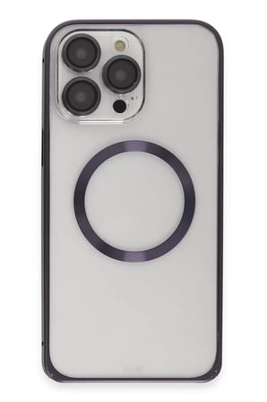 Joko Apple iPhone 14 Pro Kılıf Metal Bumper Magneticsafe Kapak - Derin Mor