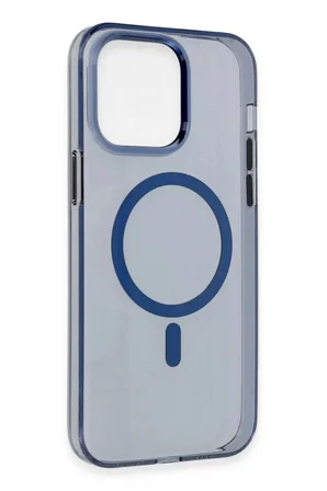 Newface Apple iPhone 14 Pro Kılıf Tron Şeffaf Magsafe Kapak - Mavi