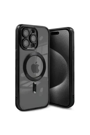 Newface Apple iPhone 15 Pro Max Kılıf Kross Magneticsafe Kapak - Siyah