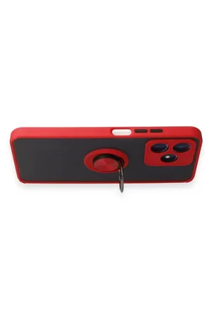 Newface Realme C53 Kılıf Montreal Yüzüklü Silikon Kapak - Kırmızı