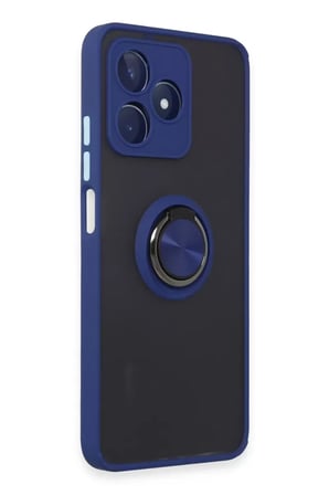 Newface Realme C53 Kılıf Montreal Yüzüklü Silikon Kapak - Lacivert