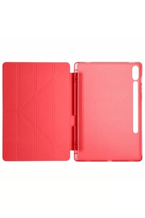 Newface Samsung Galaxy X510 Tab S9 FE 11 Kılıf Kalemlikli Mars Tablet Kılıfı - Kırmızı