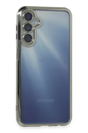 Newface Samsung Galaxy A25 5G Kılıf Razer Lensli Silikon - Gümüş