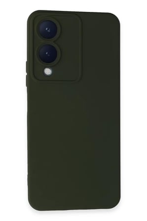 Newface Vivo Y17S Kılıf Nano içi Kadife Silikon - Koyu Yeşil