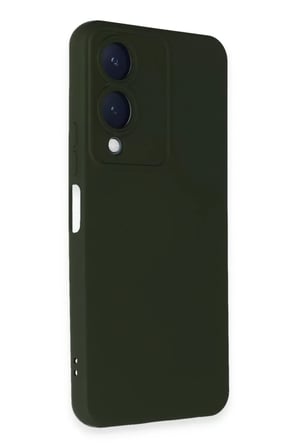 Newface Vivo Y17S Kılıf Nano içi Kadife Silikon - Koyu Yeşil