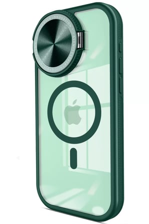 Newface Apple iPhone 14 Pro Max Kılıf Teleskop Lens Magsafe Silikon Kapak - Koyu Yeşil