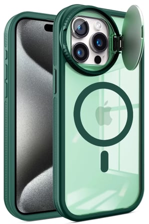 Newface Apple iPhone 14 Pro Max Kılıf Teleskop Lens Magsafe Silikon Kapak - Koyu Yeşil