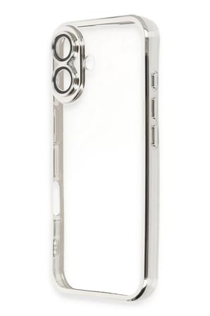 Newface Apple iPhone 16 Kılıf Razer Lensli Silikon - Gümüş