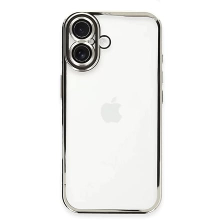Newface Apple iPhone 16 Kılıf Razer Lensli Silikon - Gümüş