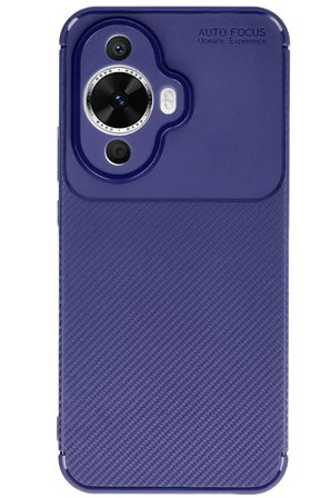 Newface Huawei Nova 12S Kılıf Auto Focus Karbon Kapak - Lacivert