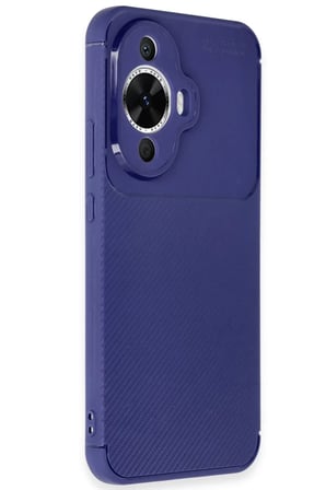 Newface Huawei Nova 12S Kılıf Auto Focus Karbon Kapak - Lacivert