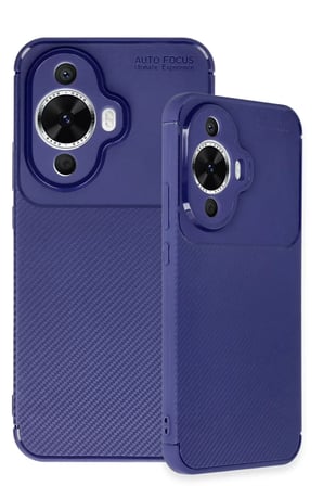 Newface Huawei Nova 12S Kılıf Auto Focus Karbon Kapak - Lacivert