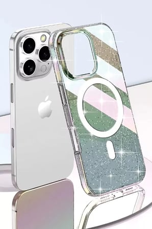 Joko Apple iPhone 15 Pro Rasasi Simli Magsafe Kapak - Şeffaf