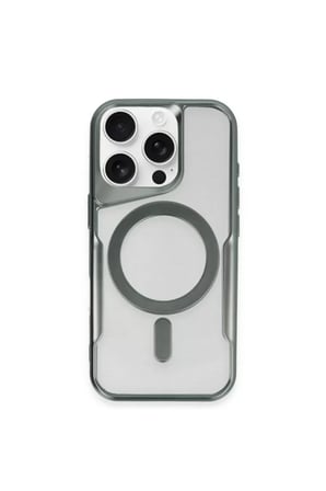 Newface Apple iPhone 12 Kılıf Boyi Magsafe Silikon Kapak - Yeşil