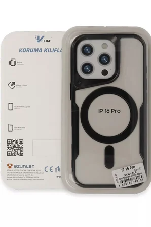 Newface Apple iPhone 16 Pro Max Kılıf Boyi Magsafe Silikon Kapak - Siyah