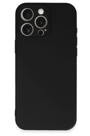 Newface Apple iPhone 16 Pro Kılıf Nano içi Kadife Silikon - Siyah