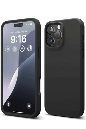 Newface Apple iPhone 16 Pro Kılıf Nano içi Kadife Silikon - Siyah