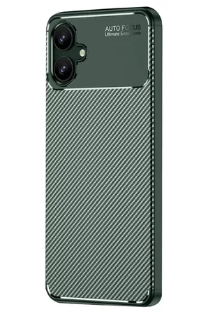 Newface Samsung Galaxy A06 Kılıf Auto Focus Karbon Kapak - Koyu Yeşil