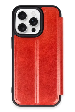 Newface Apple iPhone 14 Pro Max Kılıf Flip Cover - Kırmızı