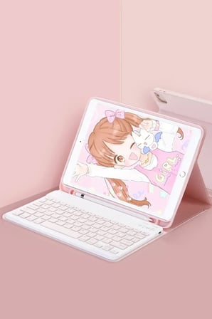 Newface Huawei MatePad SE 11 Kılıf KC01 Smart Klavyeli Tablet Kılıfı - Pembe