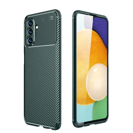 Newface Samsung Galaxy A36 Kılıf Auto Focus Karbon Kapak - Koyu Yeşil