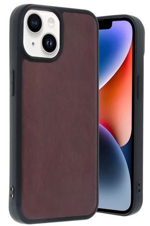 Newface Apple iPhone 14 Kılıf Aras Deri Kapak - Bordo