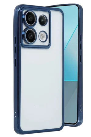 Newface Xiaomi Redmi Note 13 Pro 5G Kılıf Razer Lensli Silikon - Sierra Blue