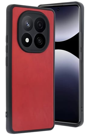 Newface Xiaomi Redmi Note 14 Pro 4G Kılıf Aras Deri Kapak - Kırmızı