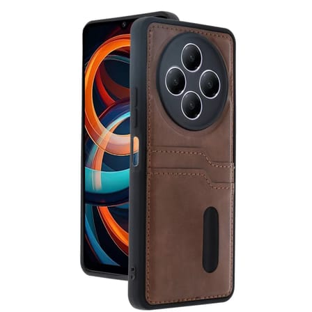 Newface Xiaomi Redmi 14C Kılıf Sara Kartvizitli Deri Kılıf - Taba