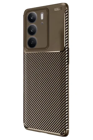 Newface Realme C75 4G Auto Focus Karbon Kapak - Kahverengi